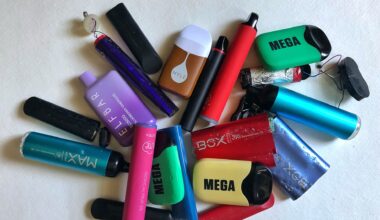 A bunch of discarded vapes