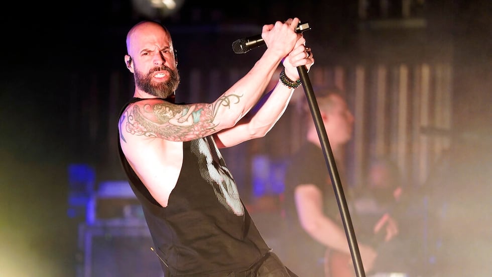 Chris Daughtry of Daughtry performs at the Rialto Square Theatre on Tuesday, March 8, 2022, in...