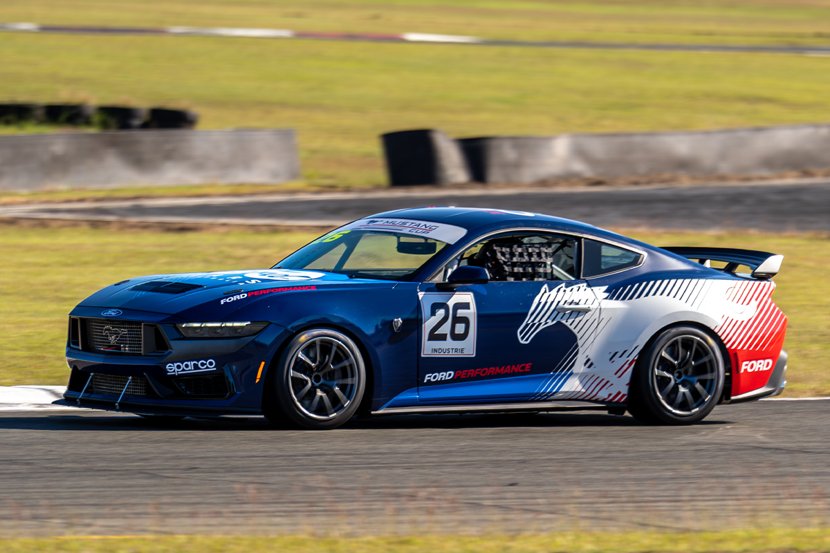 National news: Paul Morris samples new Mustang Dark Horse race car