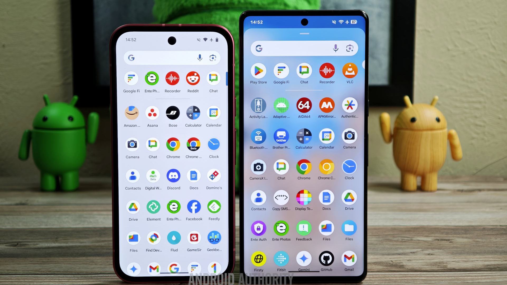 Old vs new Pixel Launcher app drawer with blur in Android