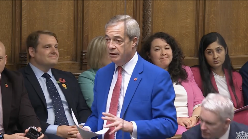 Nigel Farage being heckled in the Commons