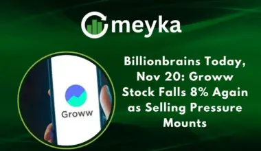 Billionbrains Today, Nov 20: Groww Stock Falls 8% Again as Selling Pressure Mounts