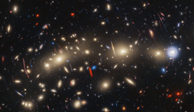The gravitational lens MACS JO416 which may have help the JWST detect the first stars born after the Big Bang
