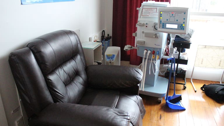 A dialysis chair and machine inside one of the Kidney Society’s community houses in South Auckland, where patients can manage their own treatment.