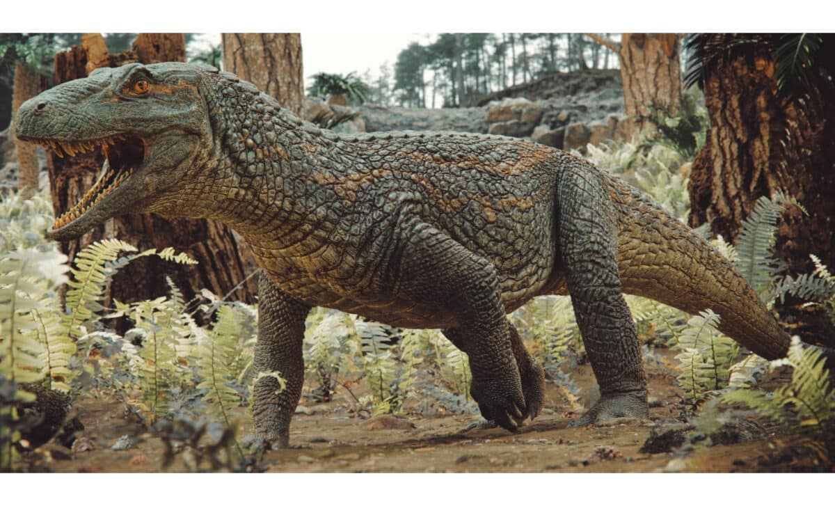 An Artistic Representation Of A Middle Triassic Landscape Of Southern Brazil Depicting Tainrakuasuchus Bellator