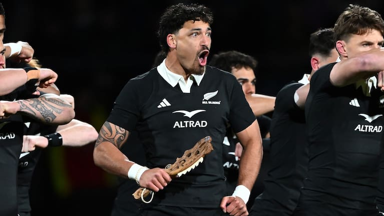 Billy Proctor leads the haka before the Test against South Africa in Wellington in September.