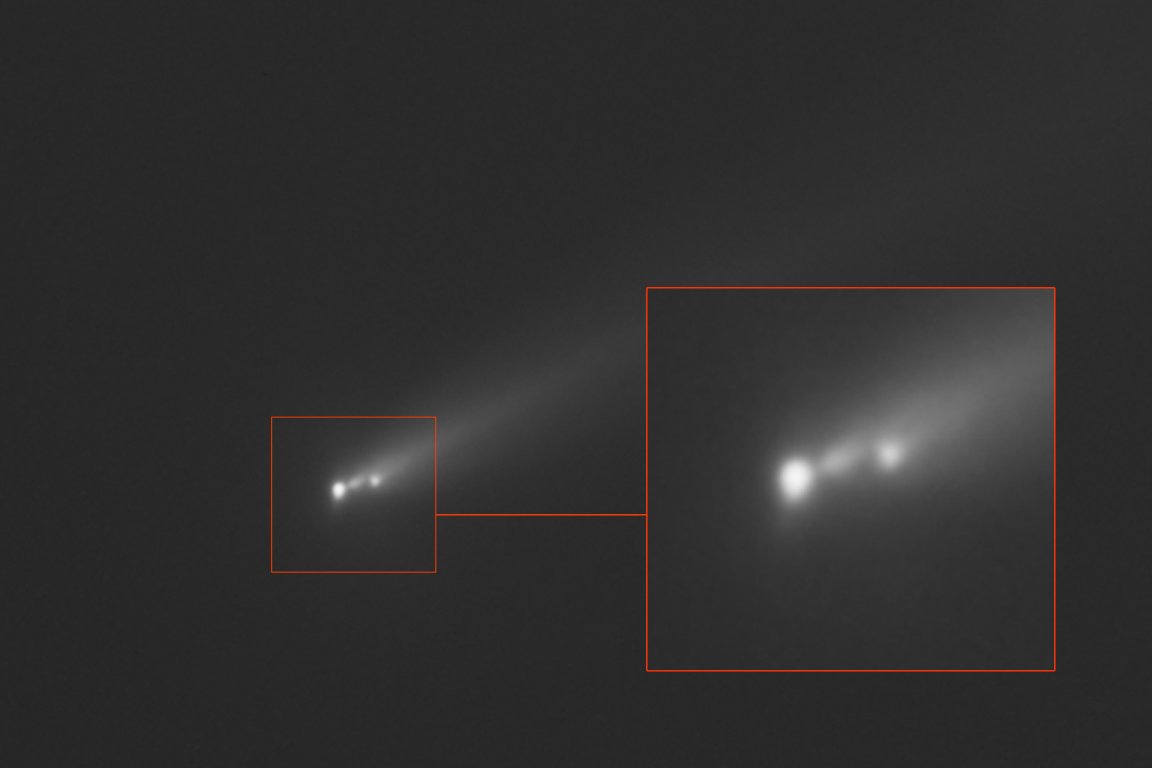 Astronomers have captured spectacular images of a comet, C/2025 K1 (ATLAS), breaking apart in three large pieces during its journey.