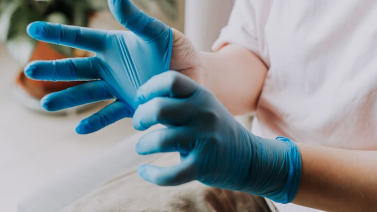 Disposable gloves and other safety equipment should be used when handling the sand.