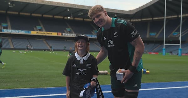 Dutch dad surprises son with visit to meet All Black Fabian Holland