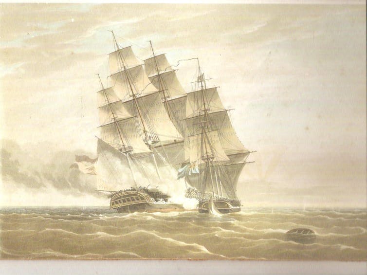 Painting of two ships