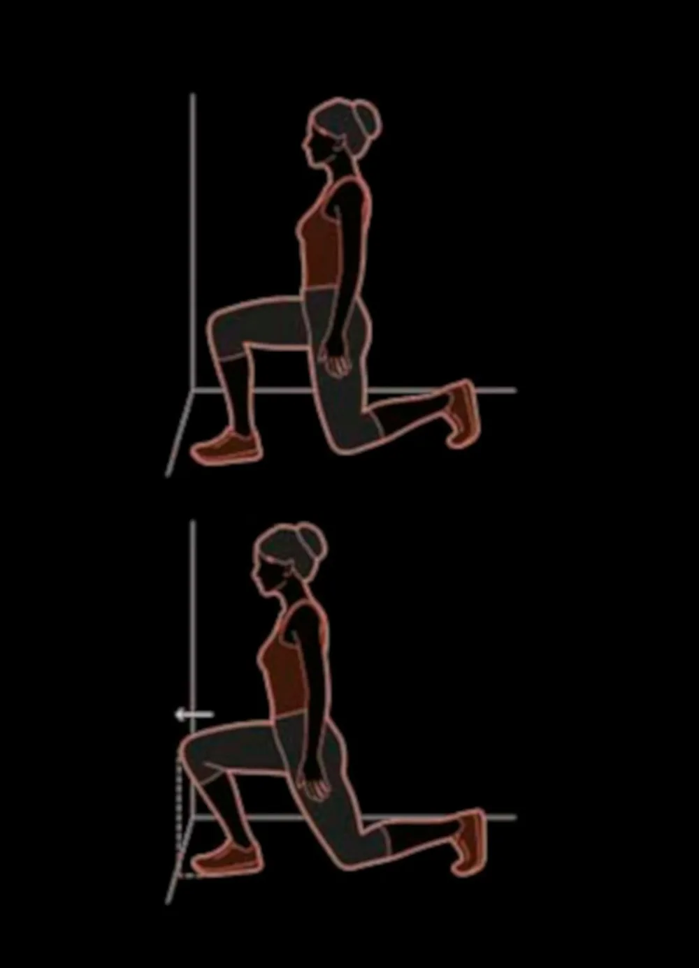 Illustration of the knee-to-wall stretch exercise