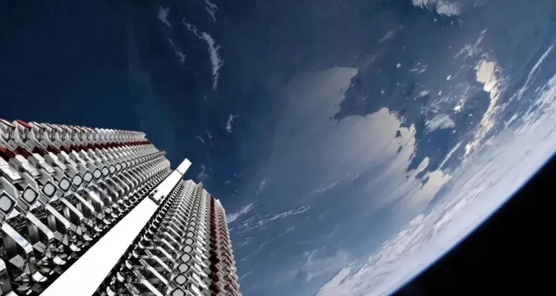 an image of a series of Starlink satellites in orbit