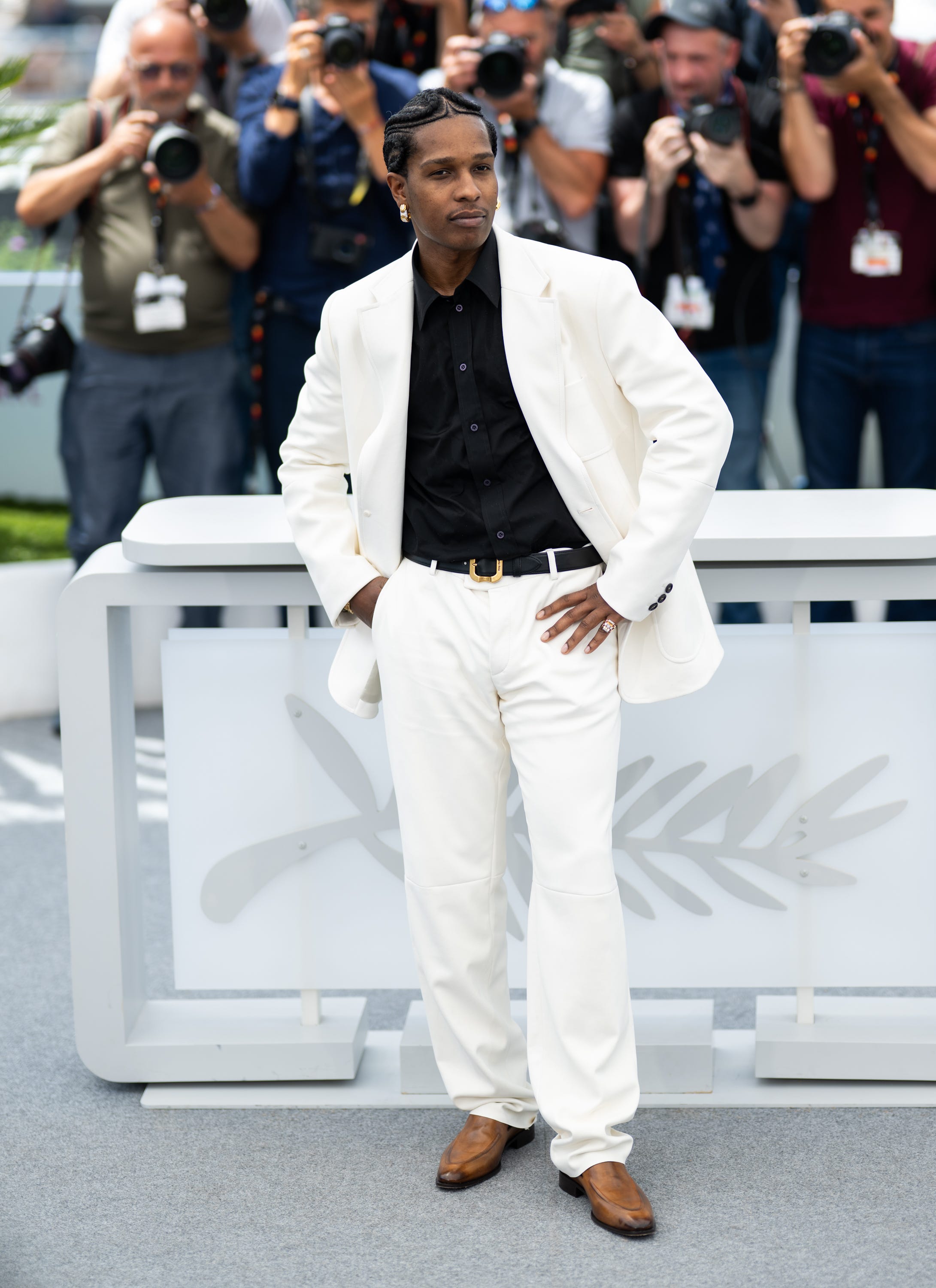 cannes, france may 19: a$ap rocky during the highest 2 lowest photocall at the 78th annual cannes film festival at palais des festivals on may 19, 2025 in cannes, france. (photo by samir hussein/wireimage)