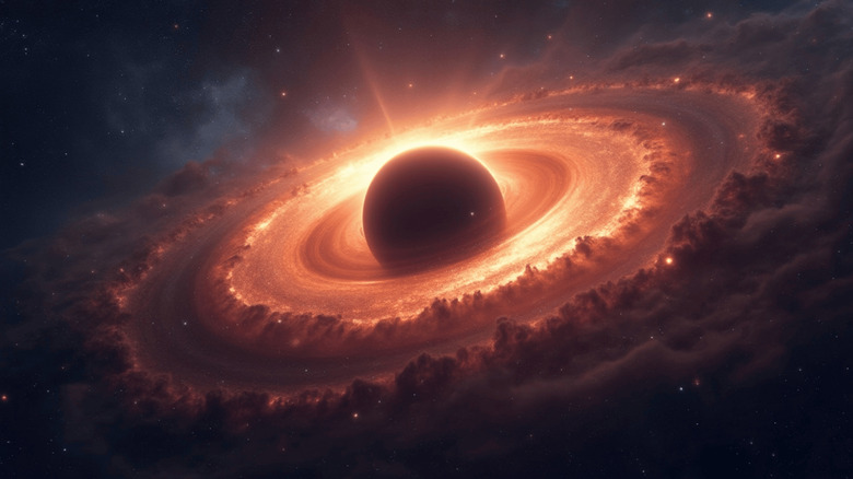 concept image of a black hole in a galaxy