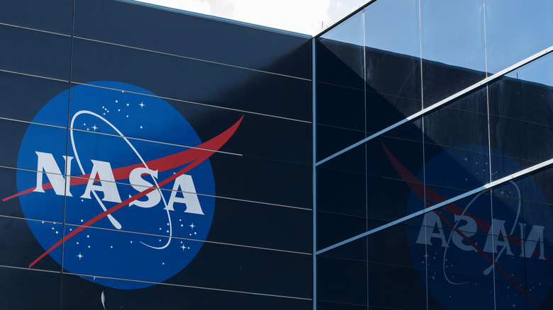 NASA logo at the Houston space center