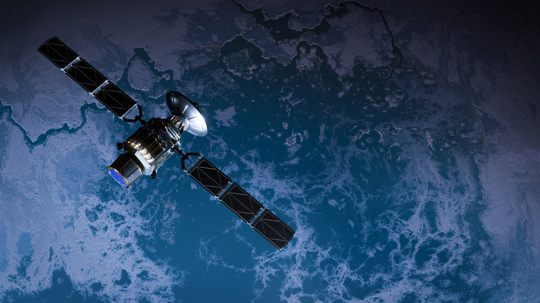 Illustration of a satellite in space
