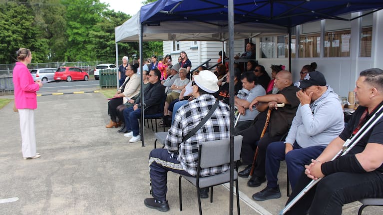 Kidney Society board chair Chantelle Good addresses patients, staff, and the community during the 21-year celebration.