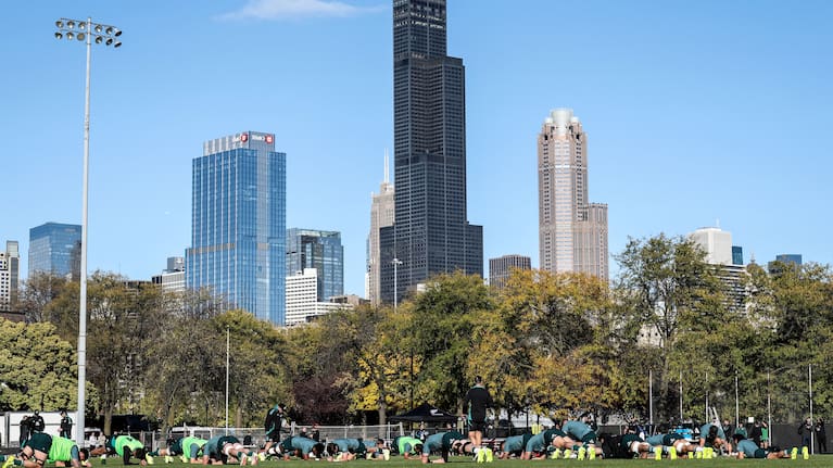 New Zealand All Blacks Squad Training, University of Illinois, Chicago.