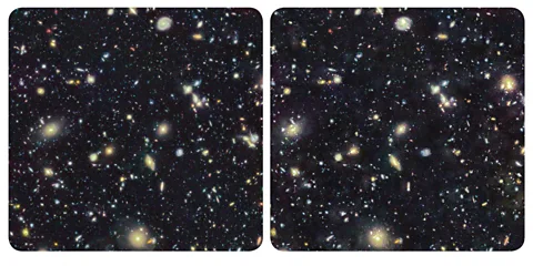 J-P Metsaivanio Metsaivanio meticulously removed stars to show a field of far-off galaxies, originally taken by the Hubble Space Telescope (Credit: J-P Metsaivanio)