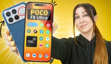 Poco F8 Ultra smartphone showcasing sleek design in denim blue