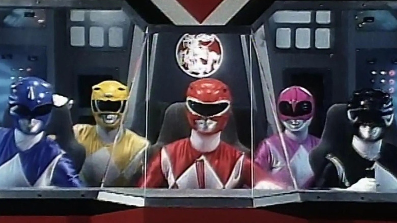 The Mighty Morphin Power Rangers prepare for battle