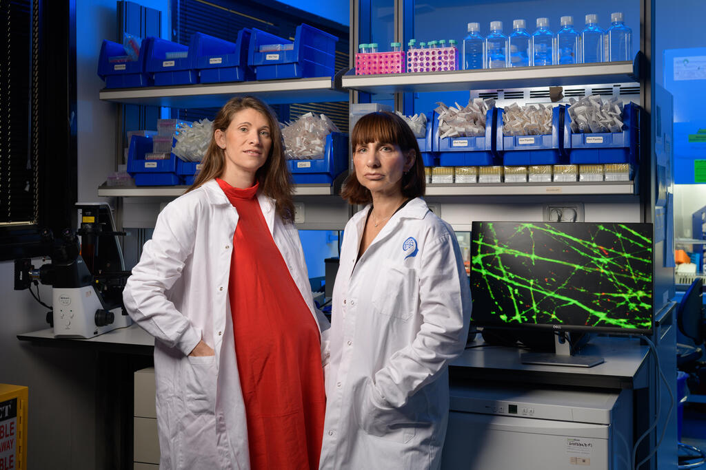 לייפנפלד )מימין( וכהן־סולל במשרדי NeuroKairs בתל אביב. "יכולנו לשבת כמו כל הסטארט־ אפים באחד ממגדלי ההייטק, אבל חשוב לנו לא להוציא כסף על מה שלא חובה"