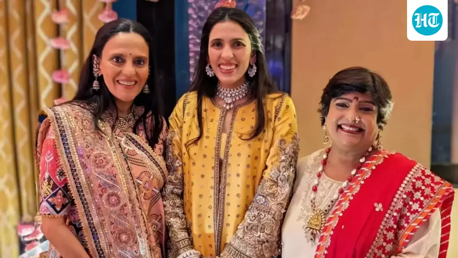 Shloka Mehta wows in modern ethnic look with glittering diamond jewels at a wedding with her mom. See pic