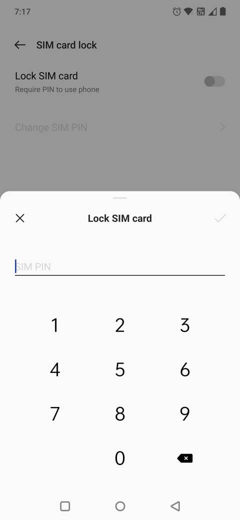 Screenshot the lock SIM card menu in Android