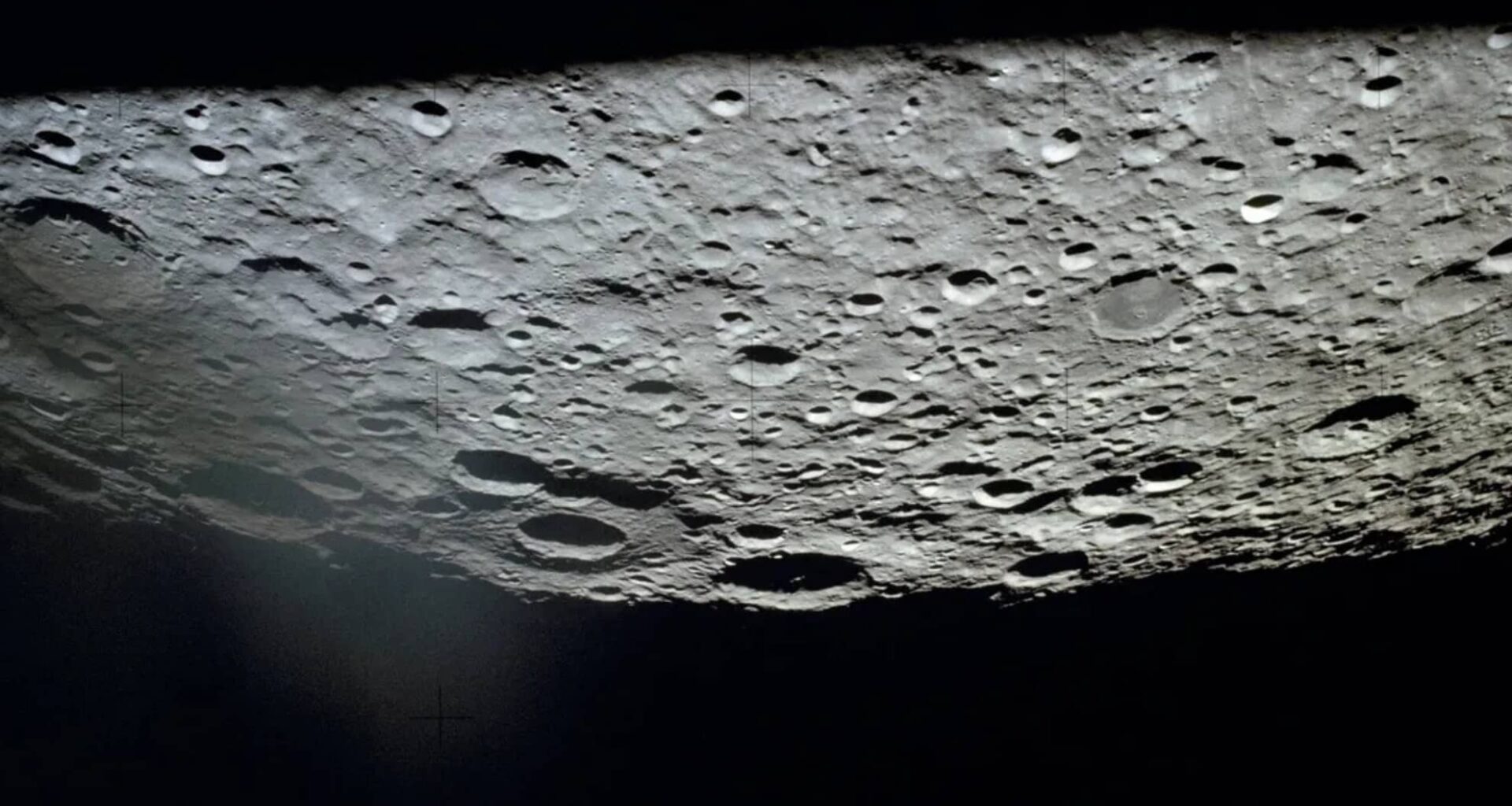 The Farside Of The Moon, As Photographed By Apollo 13, Hangs Upside Down Over The Blackness Of Space