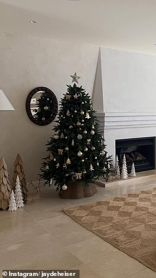 The tree and surrounding décor, custom-designed by homewares brand Adairs, was a focal point at the socialite's recent coastal-themed Christmas do at her palatial home in Mosman
