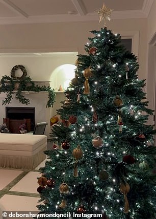 She hired event-styling company Fleurette for the job, commissioning a tree festooned with elegant baubles and fringed ornaments in green and brown tones