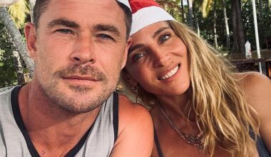 Australian celebrities rolled out the tinsel, the glamour and the heartwarming family moments on Christmas Day. (Pictured: Chris Hemsworth and wife Elsa Pataky)