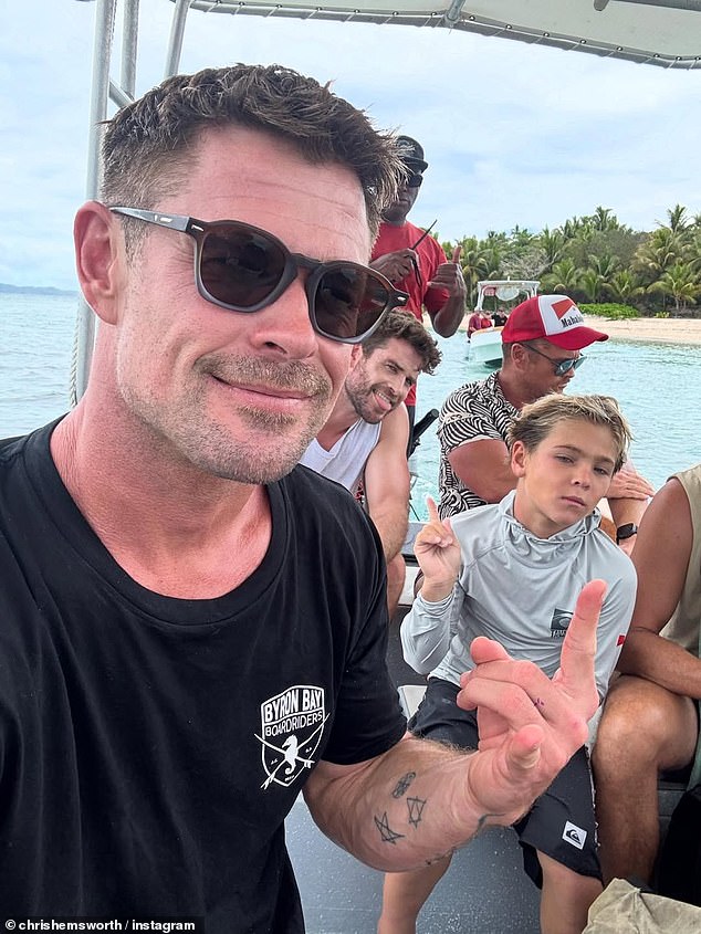 Also featured in the post were a series of pictures with their children: 11-year-old twin boys, Sasha and Tristan, and lookalike daughter India