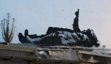 Two identical Banksy murals appear in London