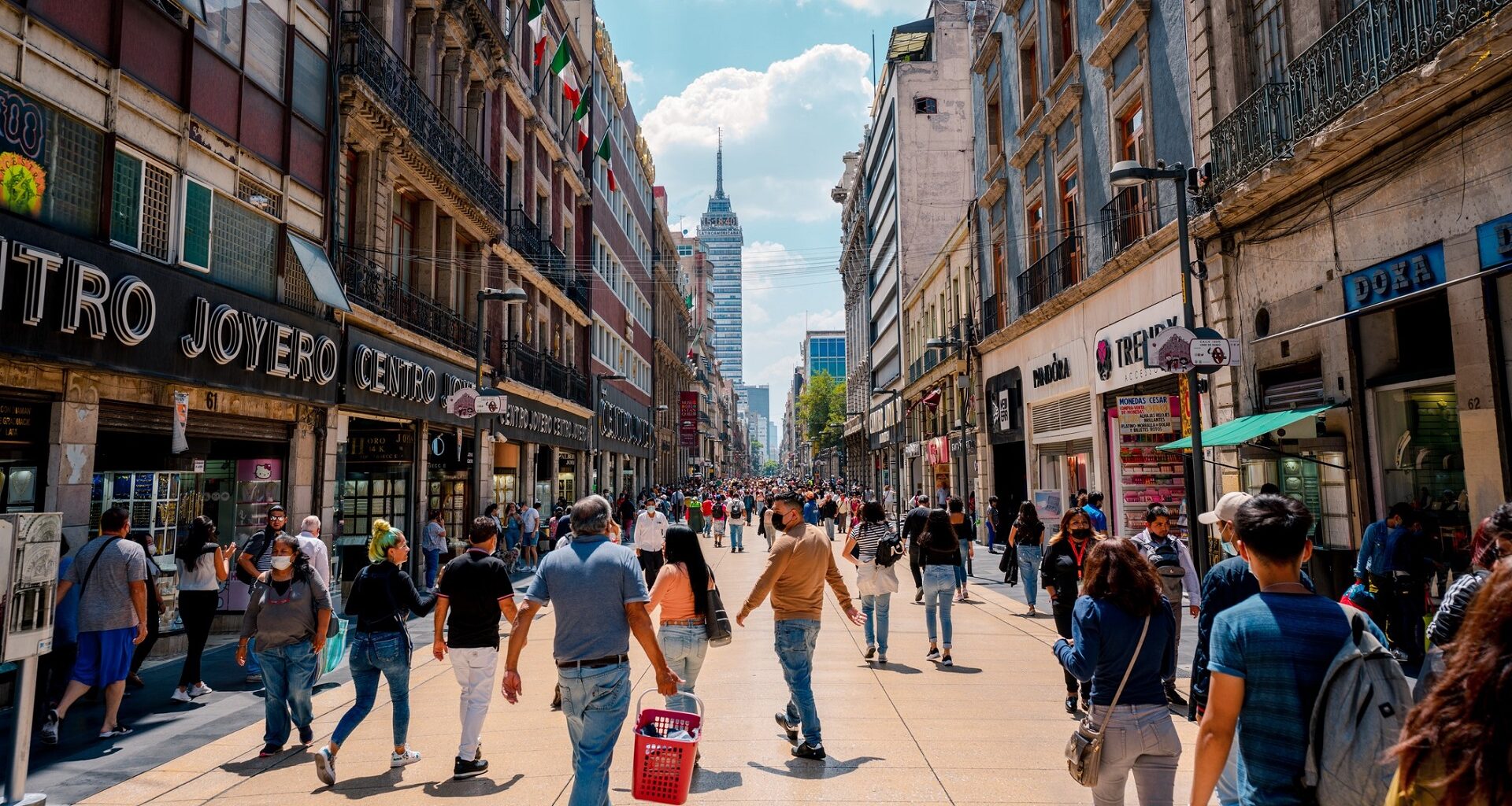 Madero Street in Mexico City, Mexico as a potential vacation destination or retirement spot, stock photo