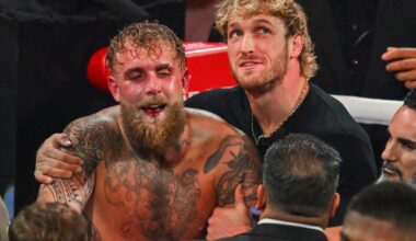 Jake Paul forced to eat 'world's most expensive hot dog' via a blender after losing Anthony Joshua fight