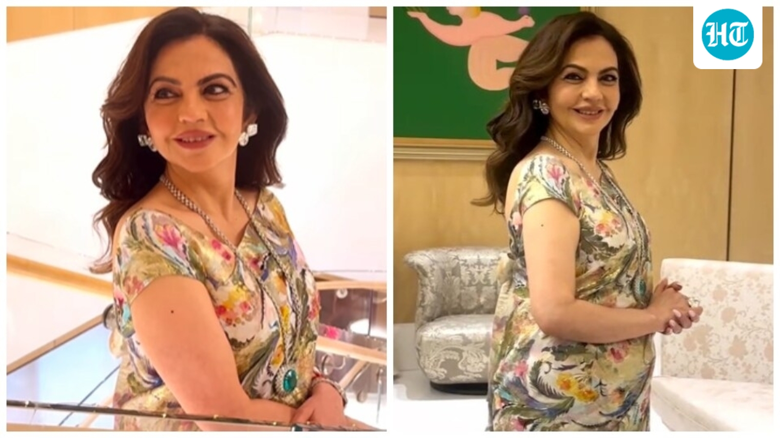 Nita Ambani's giant Brazilian Paraíba necklace, diamond earrings take centre stage at Shloka Mehta's mom's bday bash