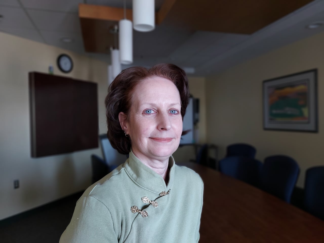 Jane Bates in her office's board room