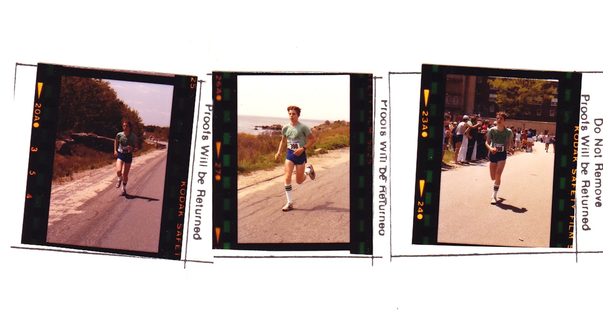 Jonathan Beverly running the Maine Coast Marathon in 1980 wearing well-tested gear