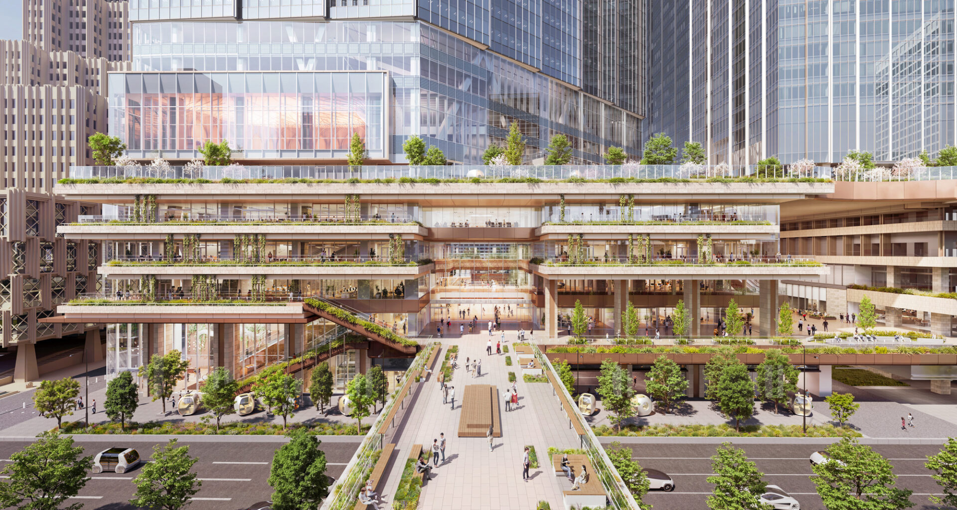 A Smart City Prototype in Japan: PLP Architecture Breaks Ground on the First Tower of Tokyo Cross Park