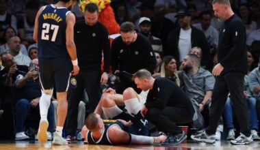 Nuggets' Nikola Jokic set for MRI after injuring knee at Miami