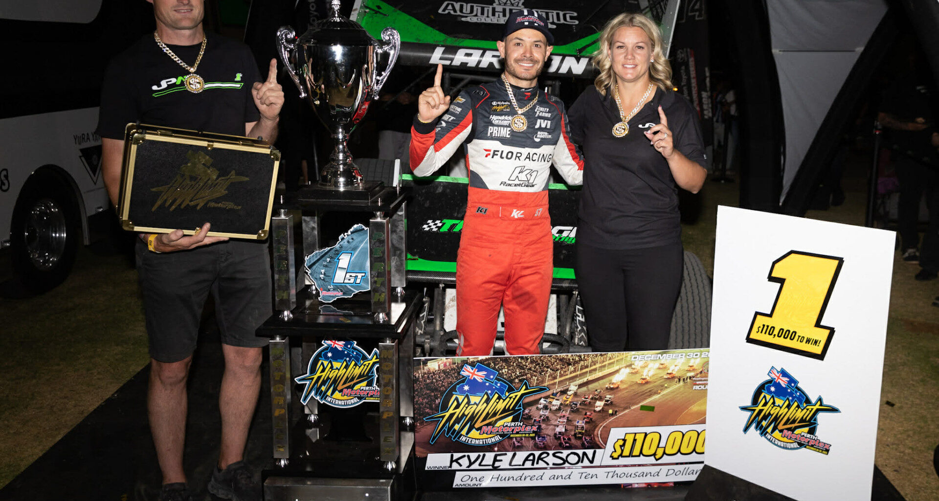 Speedway news: Larson charges to $110,000 High Limit win in Perth