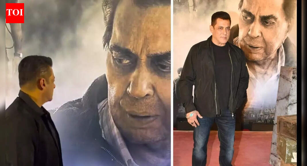 ‘Ikkis’ screening: Salman Khan gets emotional as he pauses by Dharmendra’s poster - Watch |
