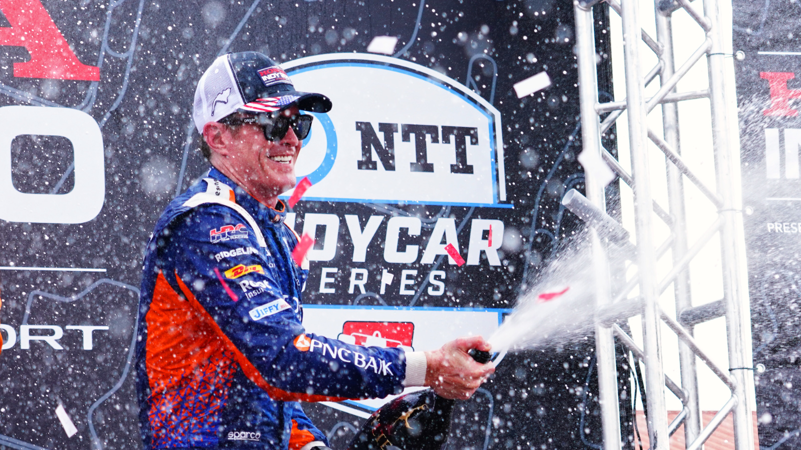 Dixon celebrates his most recent victory at Mid-Ohio in early July. Photo: Kevin Dejewski