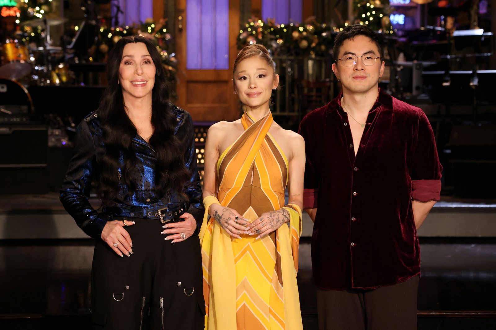 SATURDAY NIGHT LIVE  Episode 1893  Pictured  Musical guest Cher host Ariana Grande and Bowen Yang during Promos on...