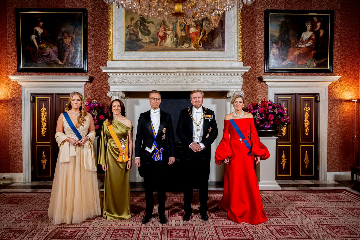 Máxima and Amalia of the Netherlands impress with their gala looks featuring sheer details XL sleeves and historic jewels