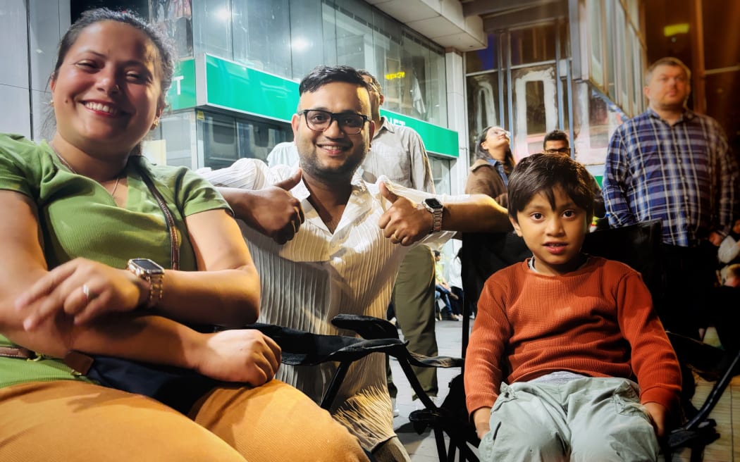 Bipin Bhattarai (C) and his family.