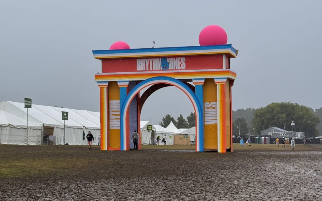 Picture shows muddy grounds.