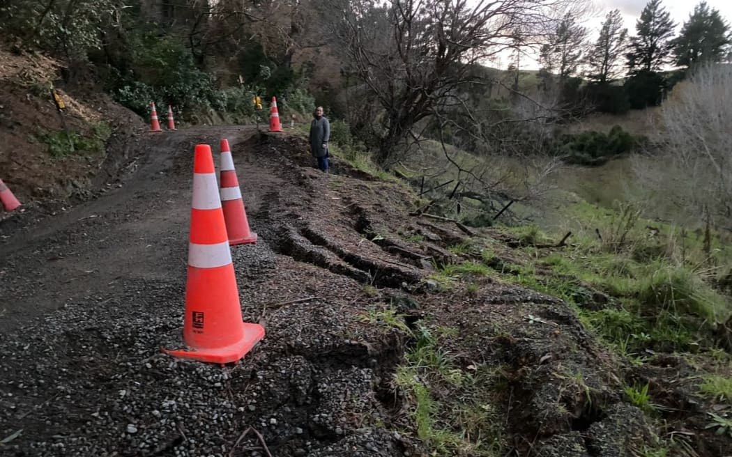 Hinakura Road in Martinborough was damaged after severe rain in 2021.
