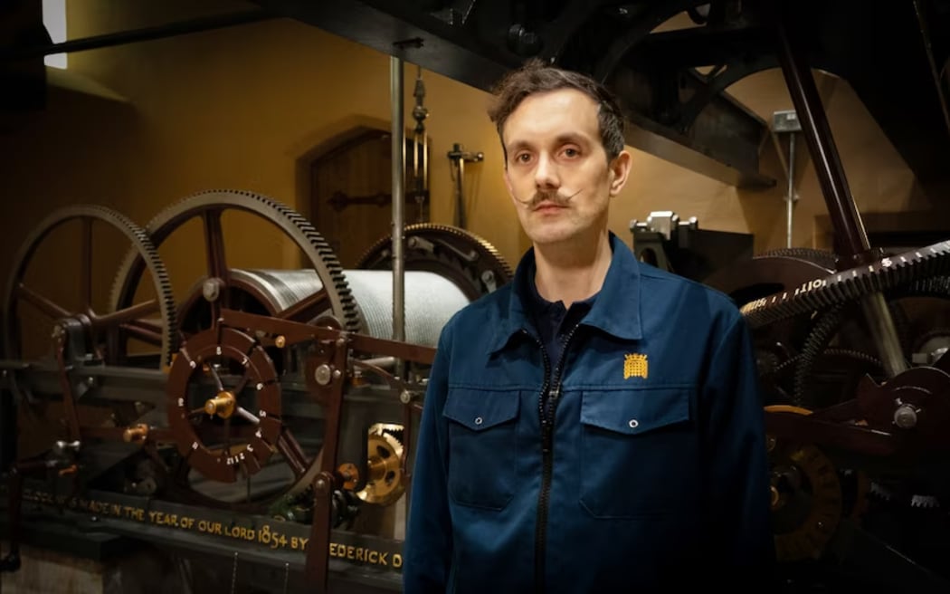 Andrew Strangeway is one of three clockmakers employed at the Palace of Westminster. (ABC News: Adrian Wilson)